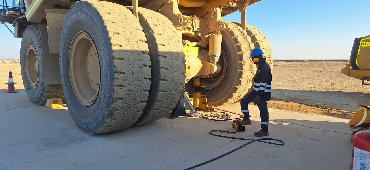 Tyre technician at work